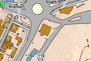 Kartbilde fra WMS-tjeneste av avviket