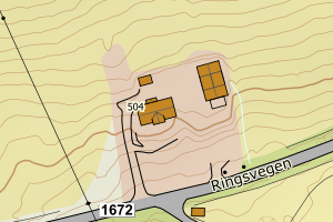 Kartbilde fra WMS-tjeneste av avviket