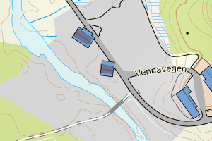Kartbilde fra WMS-tjeneste av avviket