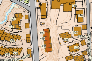 Kartbilde fra WMS-tjeneste av avviket