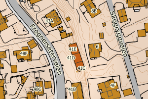 Kartbilde fra WMS-tjeneste av avviket