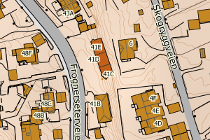 Kartbilde fra WMS-tjeneste av avviket