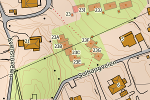 Kartbilde fra WMS-tjeneste av avviket