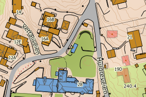 Kartbilde fra WMS-tjeneste av avviket