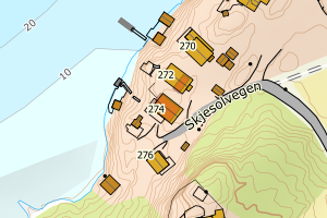 Kartbilde fra WMS-tjeneste av avviket