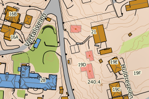 Kartbilde fra WMS-tjeneste av avviket