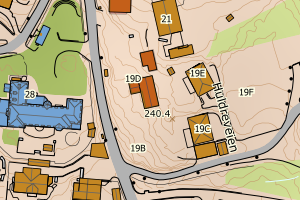 Kartbilde fra WMS-tjeneste av avviket