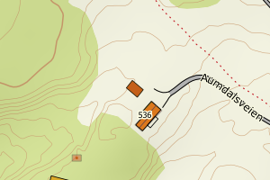 Kartbilde fra WMS-tjeneste av avviket