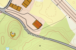 Kartbilde fra WMS-tjeneste av avviket