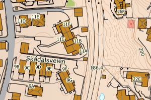 Kartbilde fra WMS-tjeneste av avviket