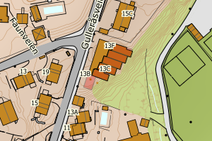 Kartbilde fra WMS-tjeneste av avviket
