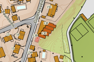 Kartbilde fra WMS-tjeneste av avviket