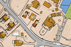 Kartbilde fra WMS-tjeneste av avviket