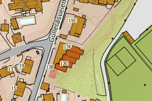 Kartbilde fra WMS-tjeneste av avviket