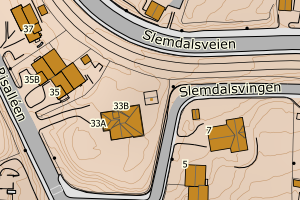 Kartbilde fra WMS-tjeneste av avviket