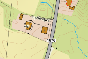 Kartbilde fra WMS-tjeneste av avviket