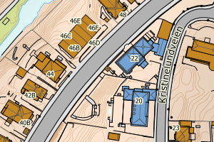 Kartbilde fra WMS-tjeneste av avviket