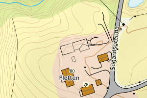 Kartbilde fra WMS-tjeneste av avviket