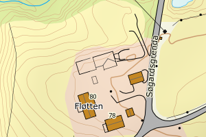 Kartbilde fra WMS-tjeneste av avviket