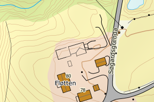 Kartbilde fra WMS-tjeneste av avviket