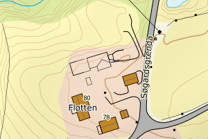 Kartbilde fra WMS-tjeneste av avviket