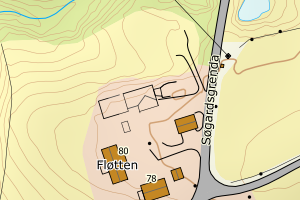 Kartbilde fra WMS-tjeneste av avviket