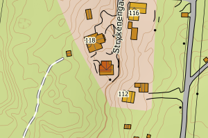 Kartbilde fra WMS-tjeneste av avviket