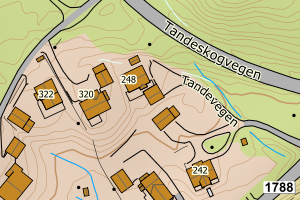 Kartbilde fra WMS-tjeneste av avviket