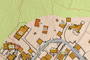 Kartbilde fra WMS-tjeneste av avviket