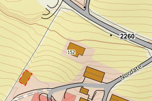 Kartbilde fra WMS-tjeneste av avviket