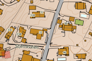 Kartbilde fra WMS-tjeneste av avviket