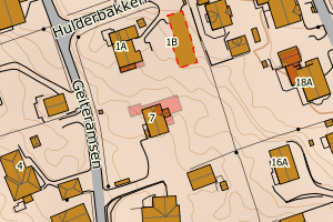 Kartbilde fra WMS-tjeneste av avviket