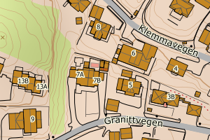 Kartbilde fra WMS-tjeneste av avviket