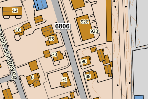 Kartbilde fra WMS-tjeneste av avviket