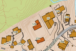 Kartbilde fra WMS-tjeneste av avviket