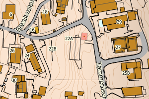 Kartbilde fra WMS-tjeneste av avviket