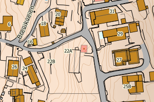 Kartbilde fra WMS-tjeneste av avviket