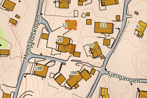 Kartbilde fra WMS-tjeneste av avviket