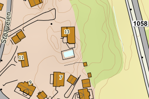 Kartbilde fra WMS-tjeneste av avviket