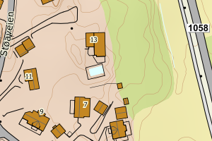 Kartbilde fra WMS-tjeneste av avviket