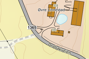 Kartbilde fra WMS-tjeneste av avviket