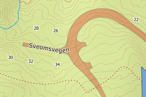 Kartbilde fra WMS-tjeneste av avviket