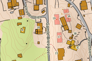 Kartbilde fra WMS-tjeneste av avviket