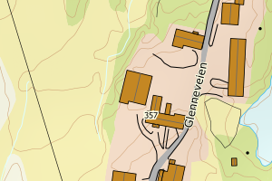 Kartbilde fra WMS-tjeneste av avviket