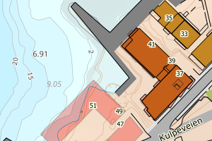 Kartbilde fra WMS-tjeneste av avviket