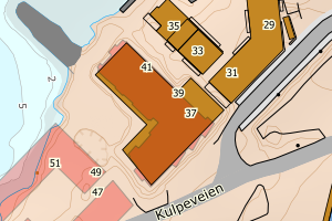Kartbilde fra WMS-tjeneste av avviket
