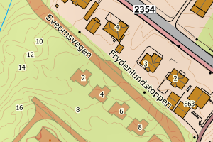 Kartbilde fra WMS-tjeneste av avviket