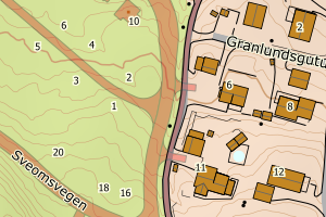 Kartbilde fra WMS-tjeneste av avviket