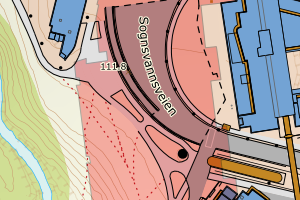 Kartbilde fra WMS-tjeneste av avviket