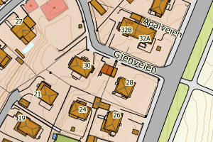 Kartbilde fra WMS-tjeneste av avviket